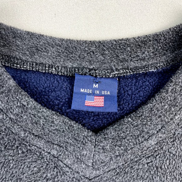 Vintage Lake Tahoe Sweatshirt Fleece Mens Medium Gray Reno Nature V-Neck USA 90s - Picture 5 of 10